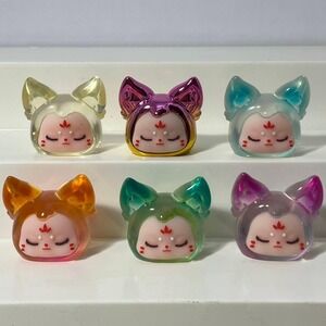 KIKI Candy Fox Puppy Mini Bean Figures Lot of 6 Blind Box Charm Sleeping Head